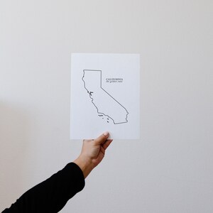 California print // California decor California wall art California state poster state art gift state California map art print image 8