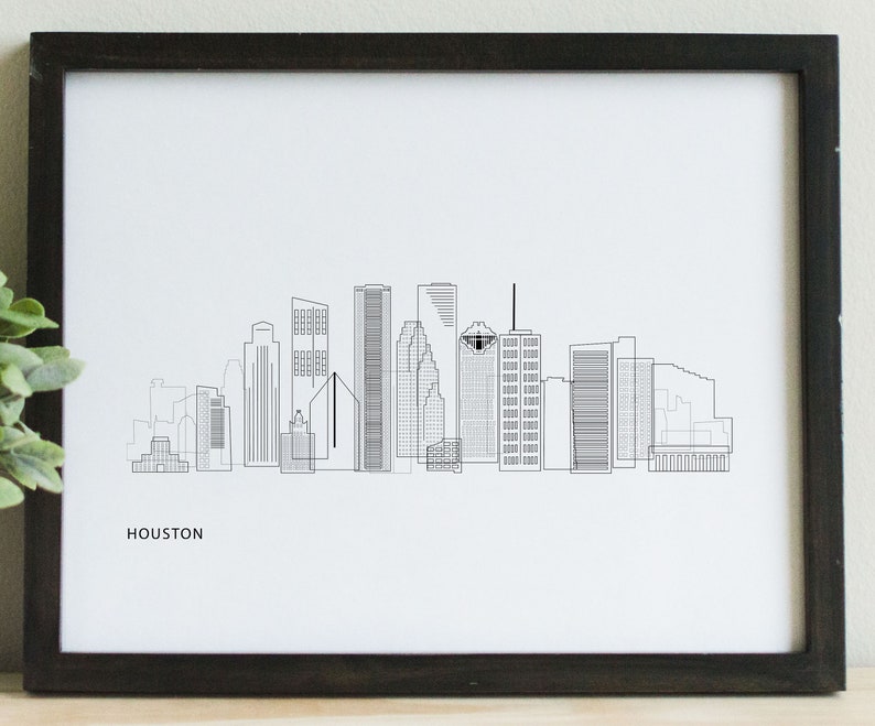 DOWNLOADABLE City of Houston Tx Map Print Downtown Houston Etsy