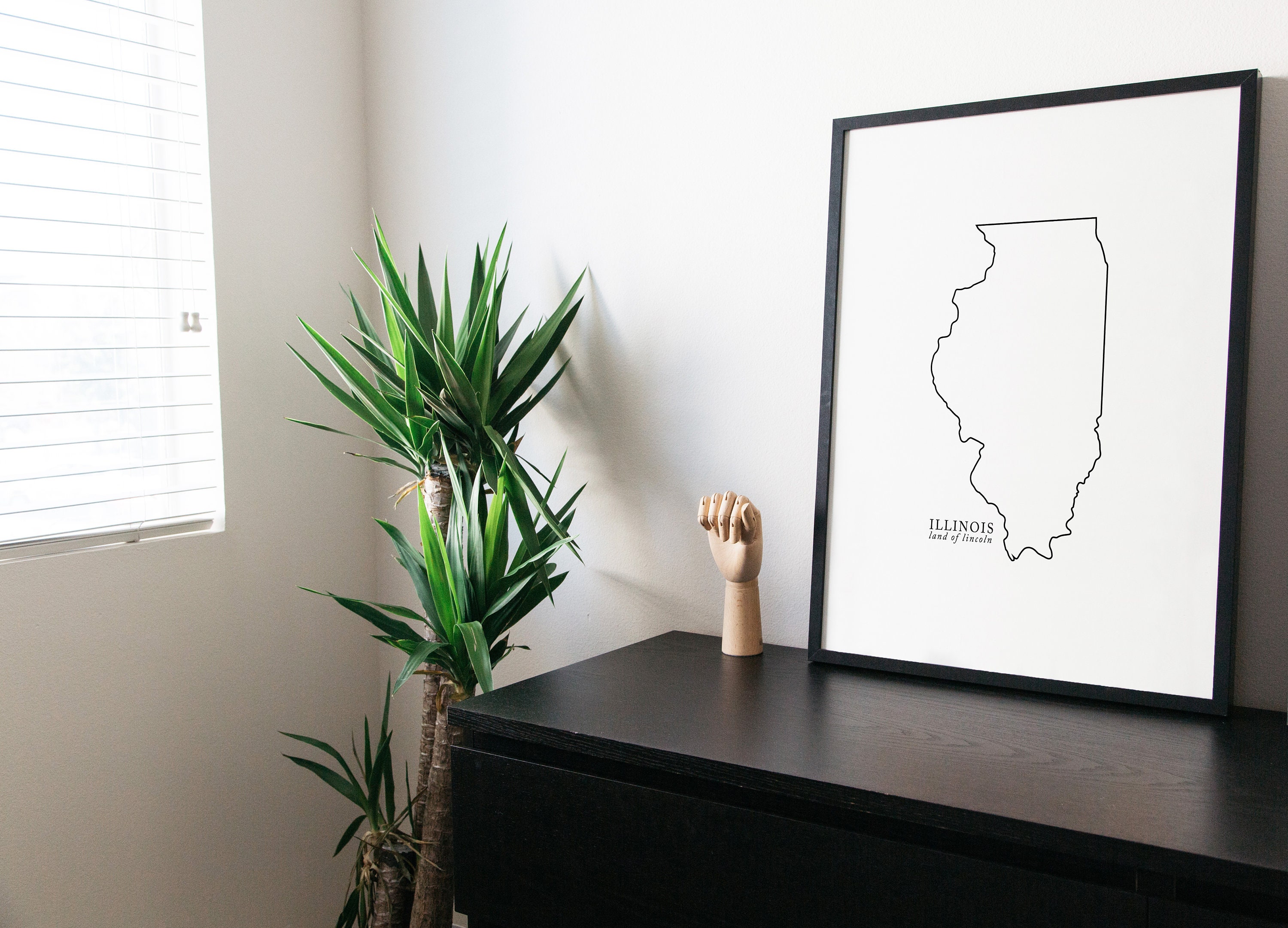 Illinois art // Illinois print map Illinois wall art Illinois Etsy