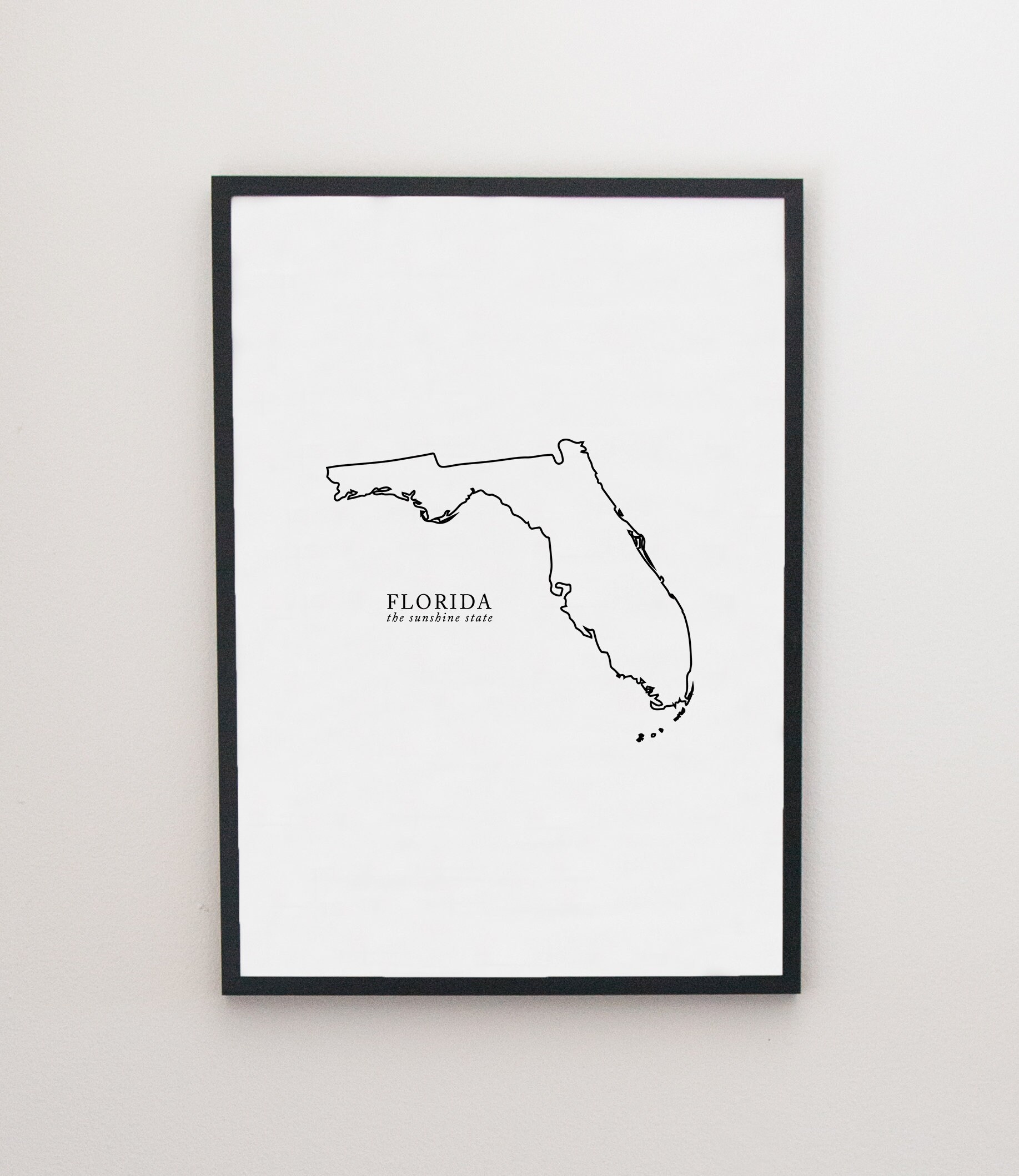 Florida art // Florida print Florida map Florida wall art Etsy