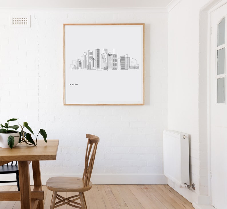 DOWNLOADABLE City of Houston Tx Map Print Downtown Houston Etsy