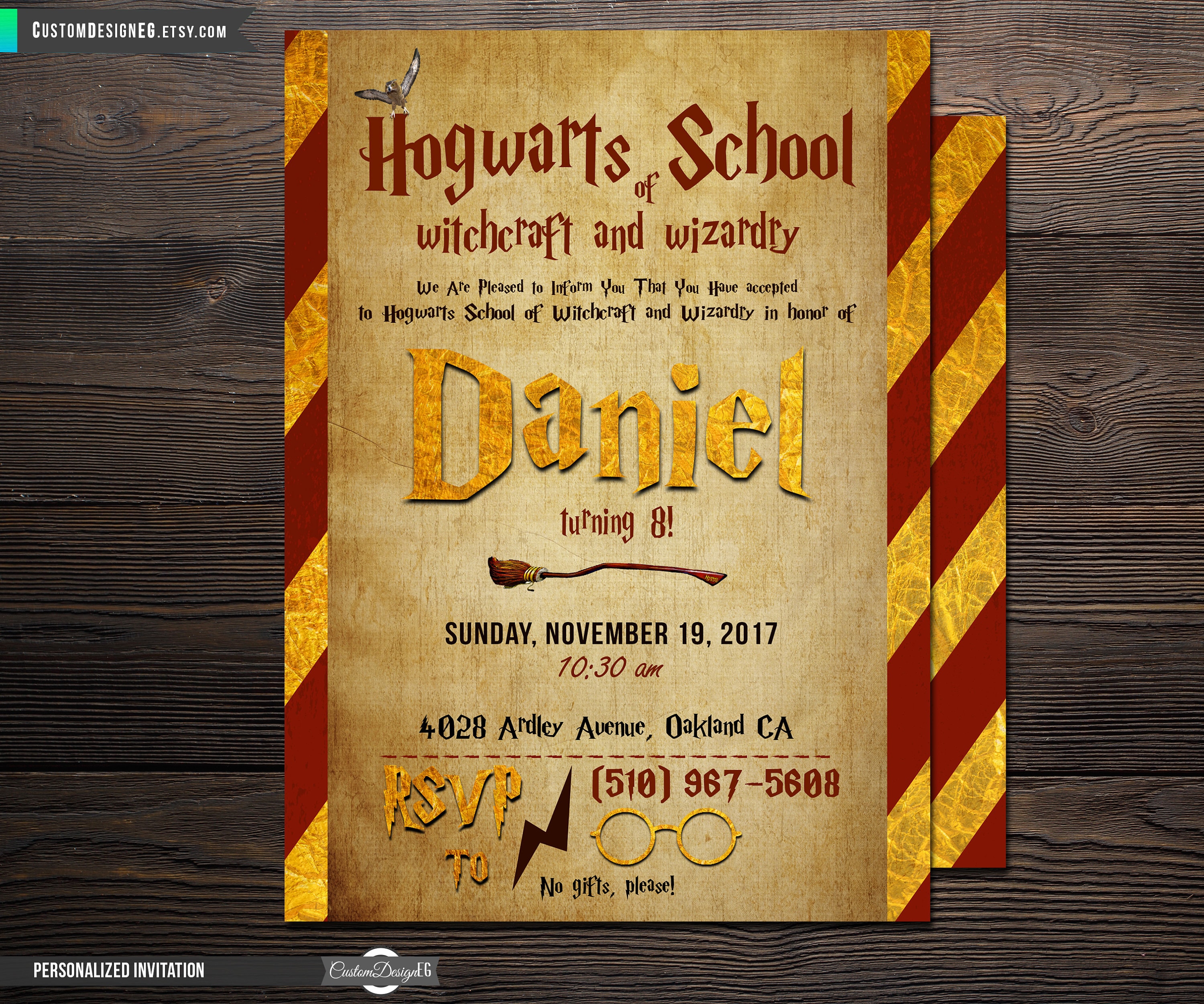 Harry Potteruitnodiging verjaardag van Harry Potter Harry Etsy