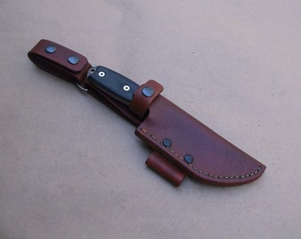 ESEE 4 Handgefertigte Leder Schlaufe und Firesteel Seite tragen Scheide (nur Scheide) Auch passend für Becker BK16 BK17, Made to Order, 5 Wochen warten
