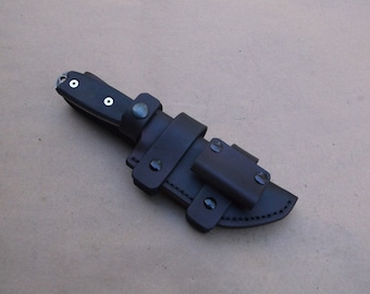 ESEE 4 DUAL Carry Leather Sheath (Sheath Only) Also Fits Becker BK16 BK17  Removable Fire Steel Loop Custom 6 Week Wait