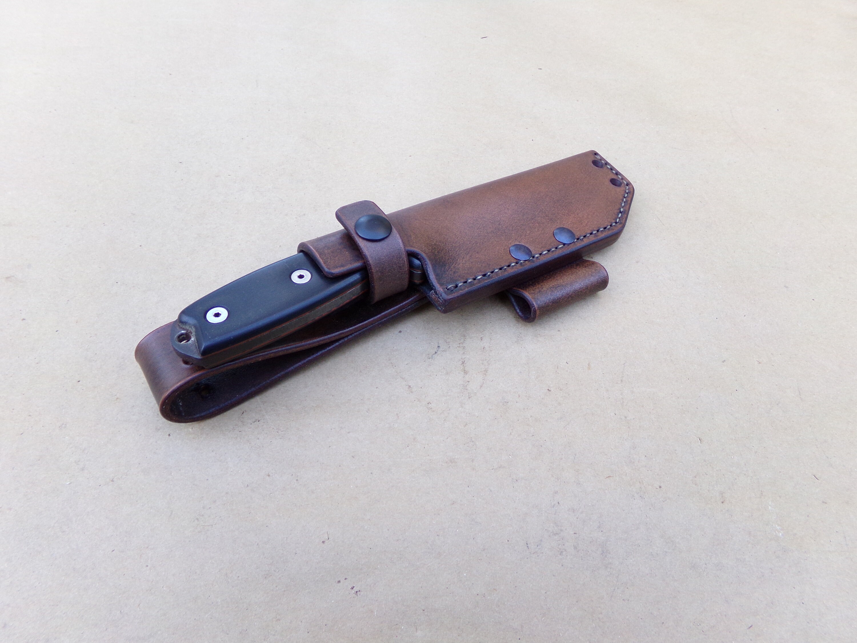 ESEE 4 Leather Sheath, Side Carry, With Firesteel Loop, Made to Order ...