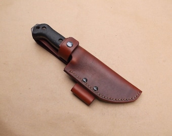 Ka Bar Becker BK-2, Esee 5, Seitliche Trageweise, HANDMADE, Made-To-Order, Lederscheide mit Fire Steel Schlaufe (Scheide Nur) 4 Wochen Wartezeit Prepper
