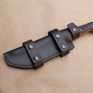 K-Bar Becker BK-7 5 Snaps Scout Carry Custom Lederscheide (Scheide Nur) Handgefertigte 4 Wochen Wartezeit Campingmesser Bushcraft