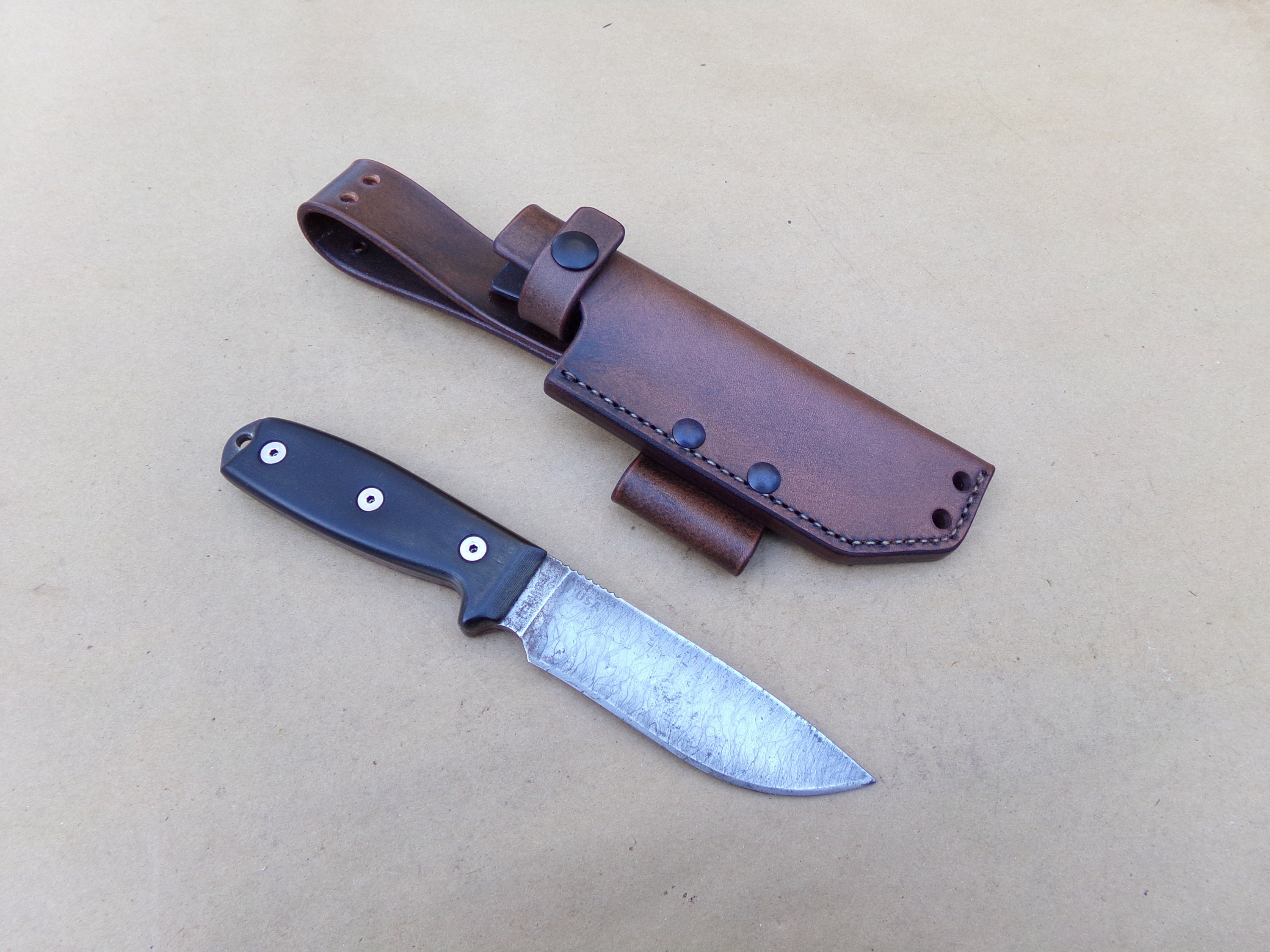 ESEE 4 Leather Sheath, Side Carry, With Firesteel Loop, Made to Order ...