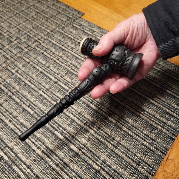 Beutifully carved small wood (3 IN 1) Hookah pipe. . Comes apart for easy cleaning.