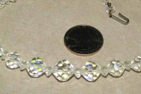 Vtg rainbow crystal choker necklace - image 2