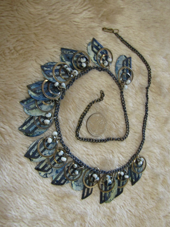 Vintage handcrafted metalworks necklace - image 2