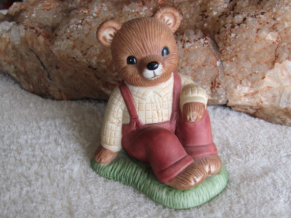 Homco ceramic male bear sitting figurine