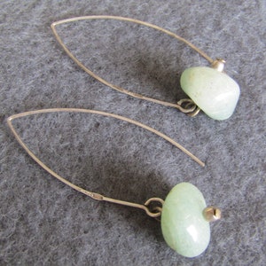 Hand crafted Jadeite and sterling silver earrings
