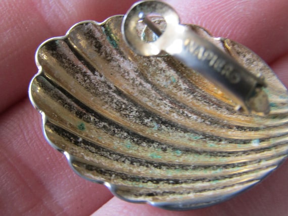 Napier oyster shell pierced earrings - image 5