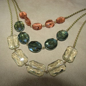 Vintage Glaskristall mehrstrangige Halskette