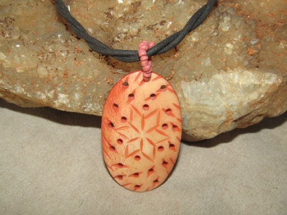 Robert Rose carved bone necklace