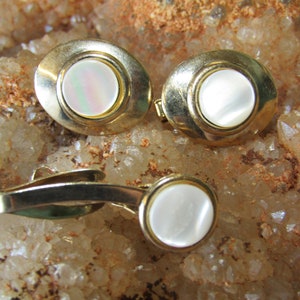 MOP cuff link tie clip set
