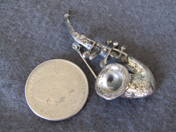 JewelArt sterling saxophone brooch - image 3