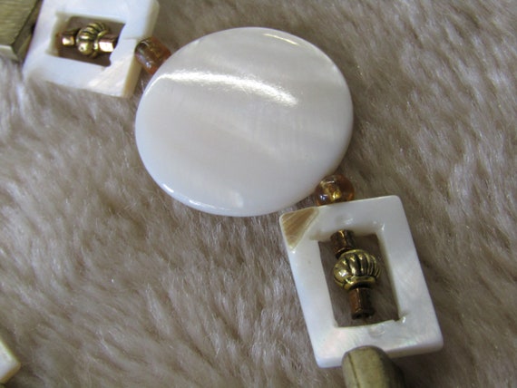 Genuine mother of pearl geometric statement neckl… - image 5
