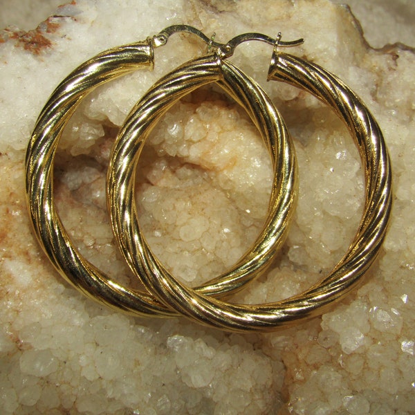 Vintage Jacmel JCM 10kt yellow gold hoop earrings