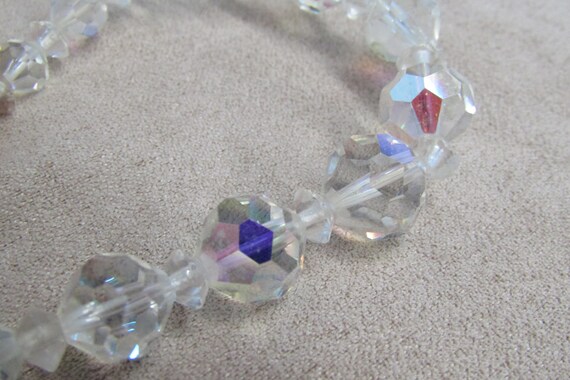 Vtg rainbow crystal choker necklace - image 7