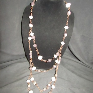 Vintage copper & porcelain beaded necklace