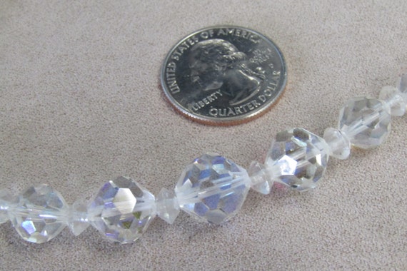 Vtg rainbow crystal choker necklace - image 3