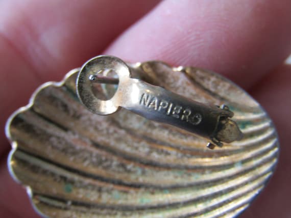 Napier oyster shell pierced earrings - image 4