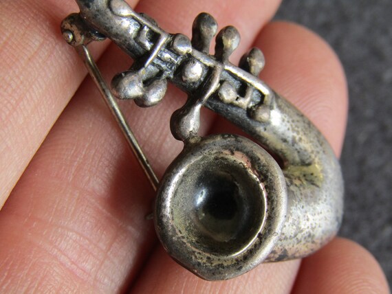 JewelArt sterling saxophone brooch - image 4