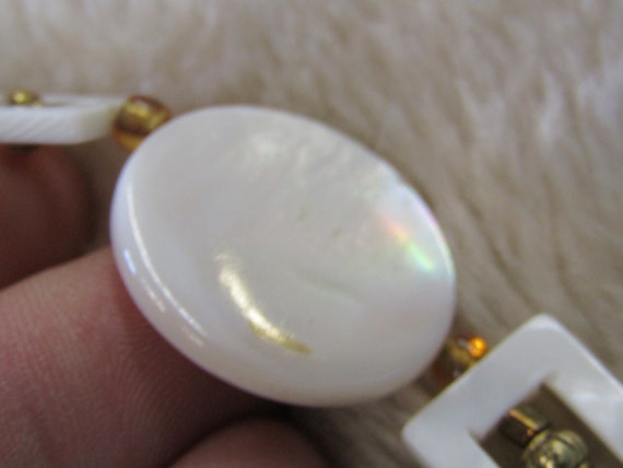 Genuine mother of pearl geometric statement neckl… - image 7