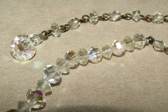 Vtg rainbow crystal choker necklace - image 4