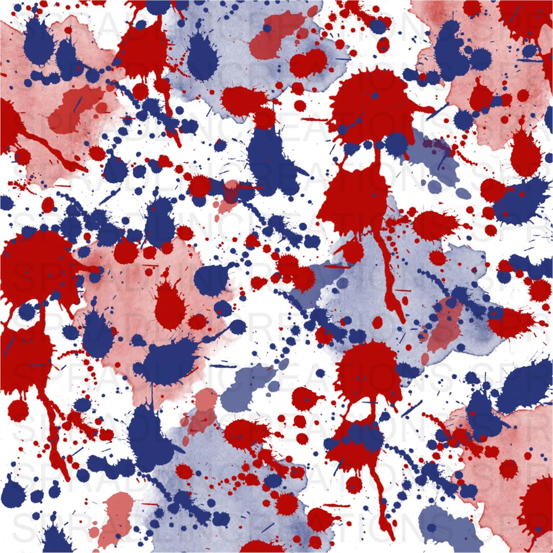 Red and Blue Paint Splatter Sublimation Background /digital Design
