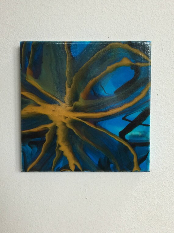 Blue Orange Abstract Canvas Wall Art Painting Painting Etsy