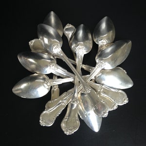 French master silversmith Doutre Roussel - set of 12 dessert spoons - solid silver - 950 - antique/vintage - mid-19th century