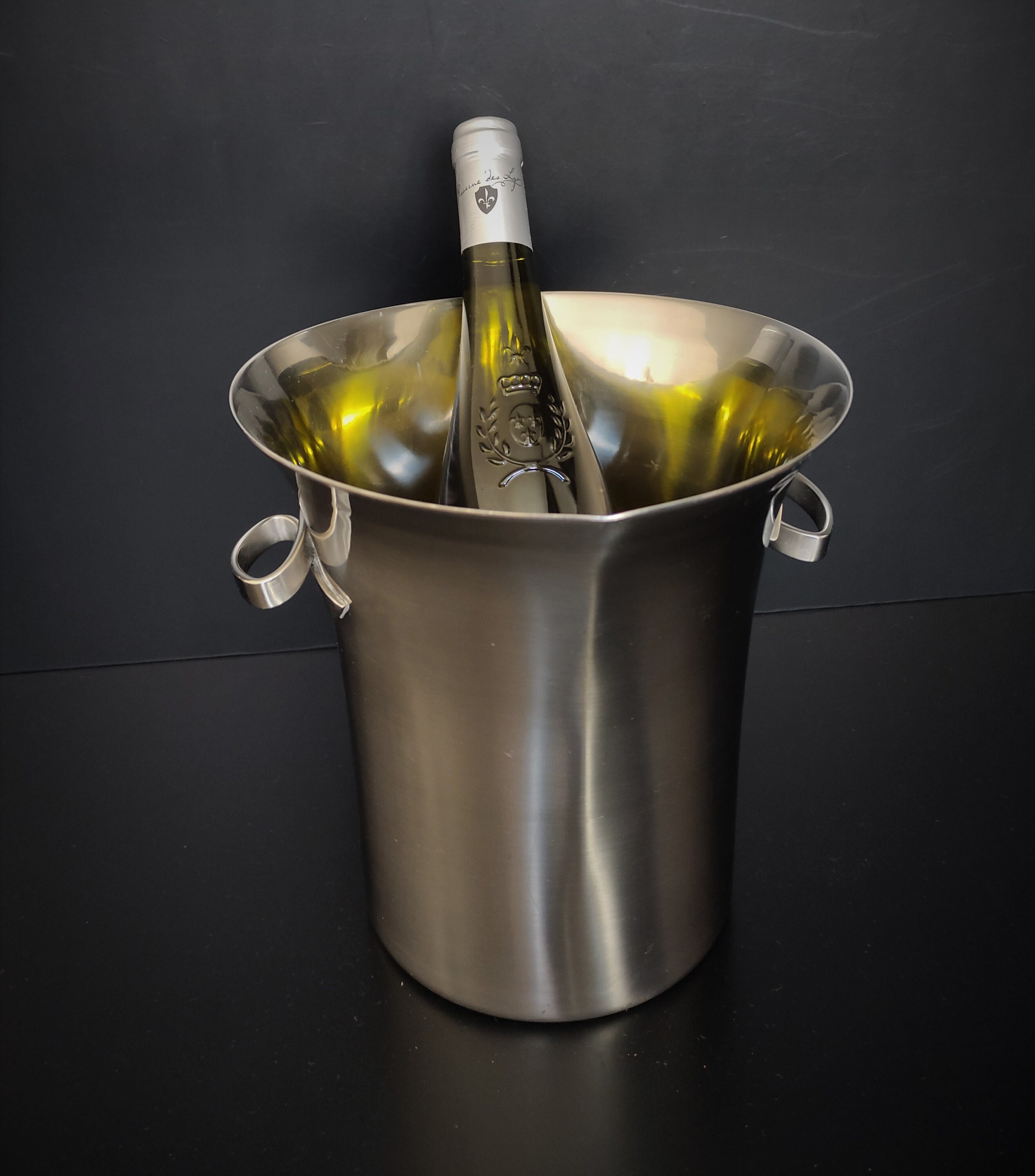 Guy Degrenne - Seau à Champagne/ Glace/Rafraichissement en Inox Modèle Cosmos Vintage Années 2000