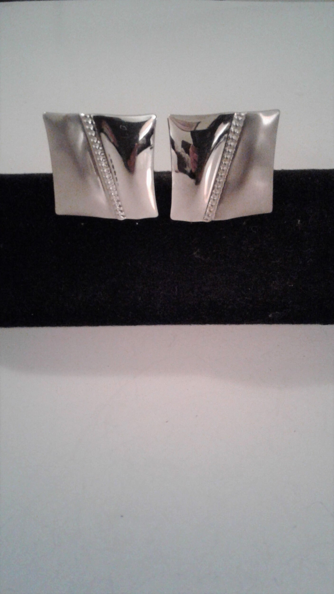 Zwei Ton matt und glänzend Silber Ton Metall Ohr clips | Etsy