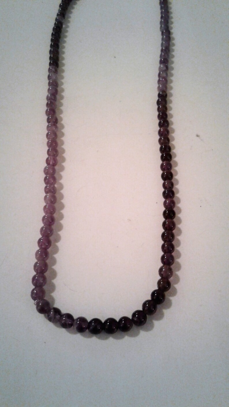25 Purple Amethyst Bead With Tassel Necklace
