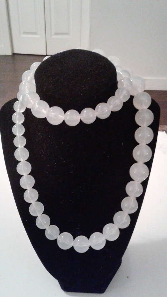 REDUCED Vintage, Genuine Clear Lucite Bead Long Ne