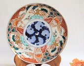 19th Century Imari 8.75 quot Plate Hand Painted Moriage Raised Enamel