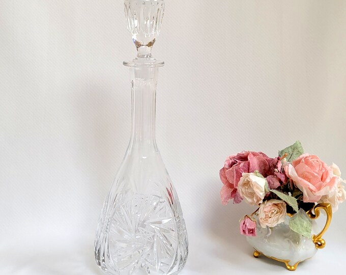 Crystal Wine Decanter / Made in Poland / Tall 14 Hand Etsy