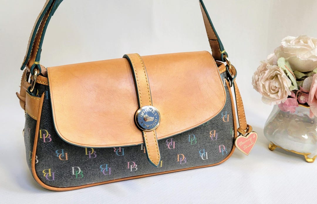 Dooney & Bourke Small Satchel Saddle Purse ~ Heart Bag Tag ~ K5518538