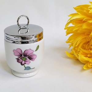 Royal Worcester Egg Coddler ~ Standard Size ~ Astley Pattern on Bright White Fine Porcelain ~ Made in England ~ Pristine