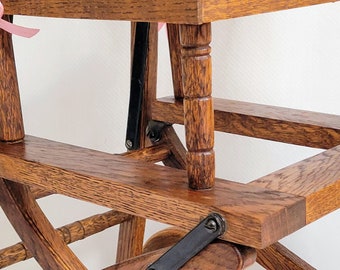 Poussette en bois Dida pour poupée de 50 cm - décoration Lune