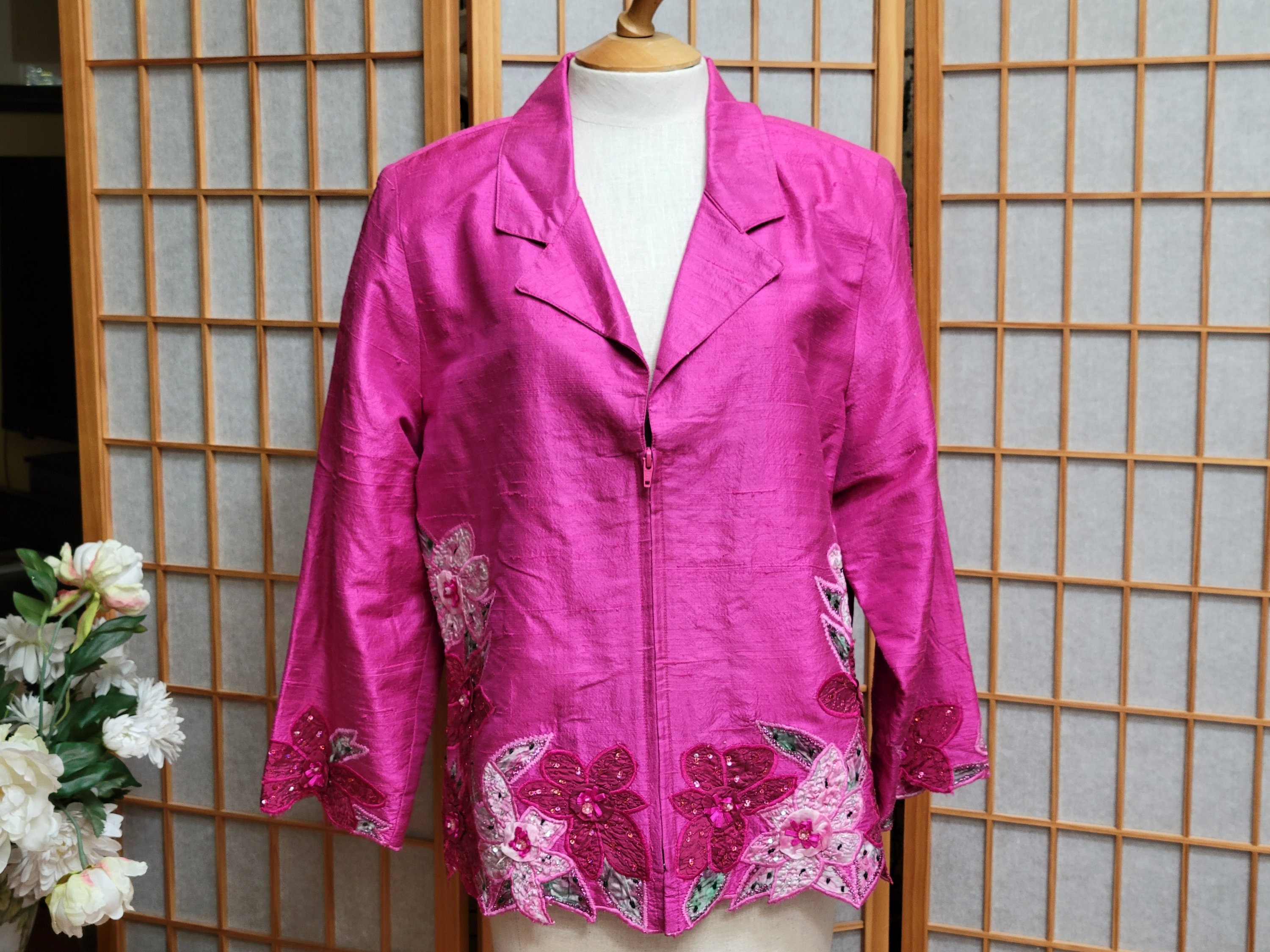 Hot Pink Silk Jacket