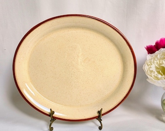 Vintage Franciscan Mid-Century Dinnerware:  Large Serving Platter 14" x 12.5" ~ Earthenware ~  Underneath Rim Chip