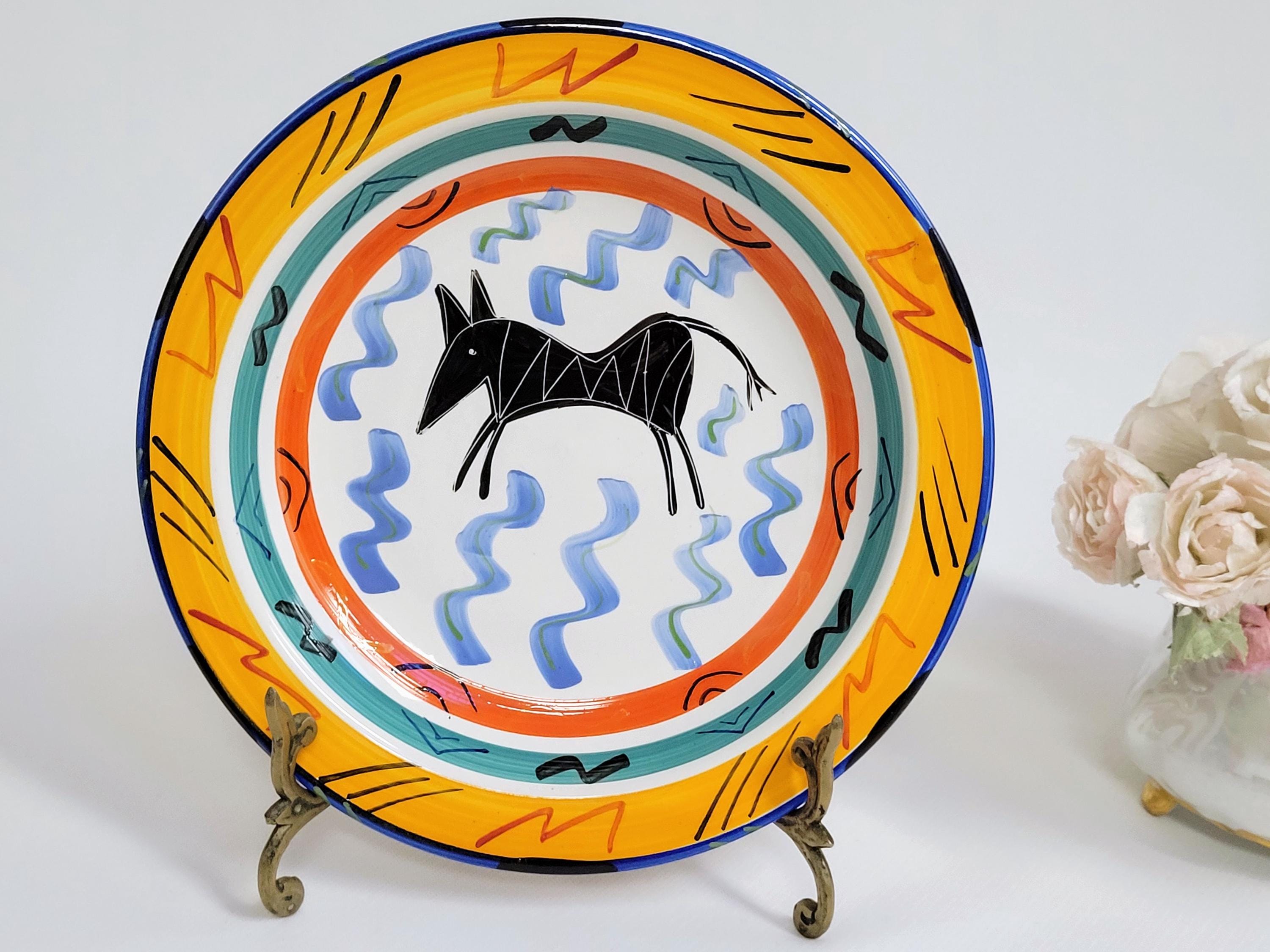 Clementina Van Der Walt Ceramic Plate: Africa Cafe Zebra Motif