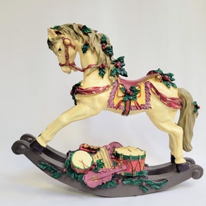 1992 Giny Inc Musical Rocking Horse ~ Rocks Back-And-Forth To Sugarplum Fairy Music ~Christmas Collection ~ Plays For 45 Seconds ~ Excellent