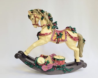 1992 Giny Inc Musical Rocking Horse ~ Rocks Back-And-Forth To Sugarplum Fairy Music ~Christmas Collection ~ Plays For 45 Seconds ~ Excellent