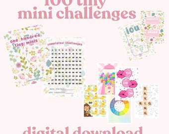 100 tiny mini savings set // DIGITAL DOWNLOAD // savings challenge