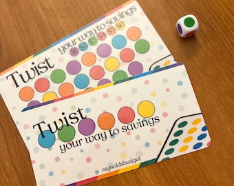 Twist your way to savings  || savings challenge game || color dot die and envelope